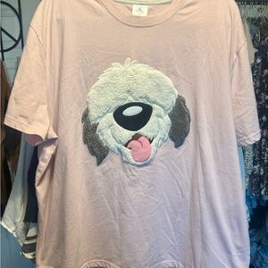 Pink fuzzy Dog from Little Mermaid Face Graphic Tee - Casual Pets Dog Shirt
